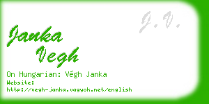 janka vegh business card